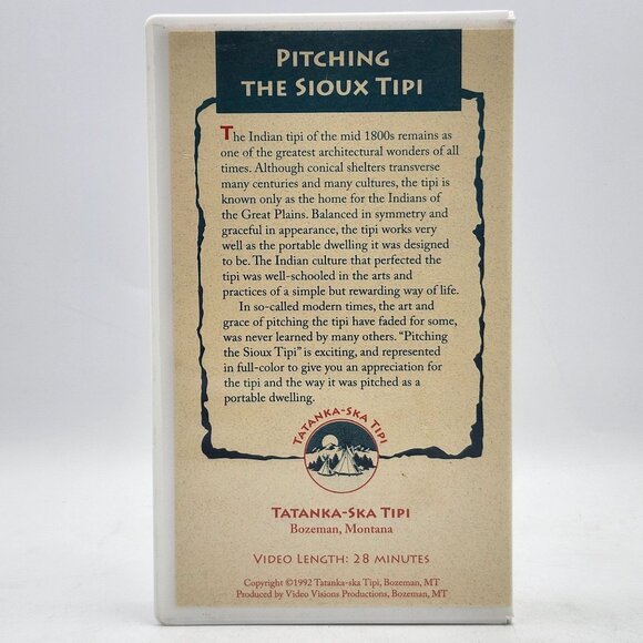 Pitching The Sioux Tipi VHS Tatanka-Ska Tipi Instructional Video Visions - Picture 6 of 7